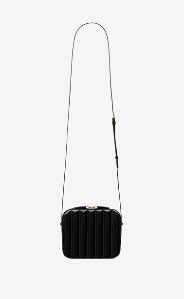 Vicky camera bag in quilted patent leather